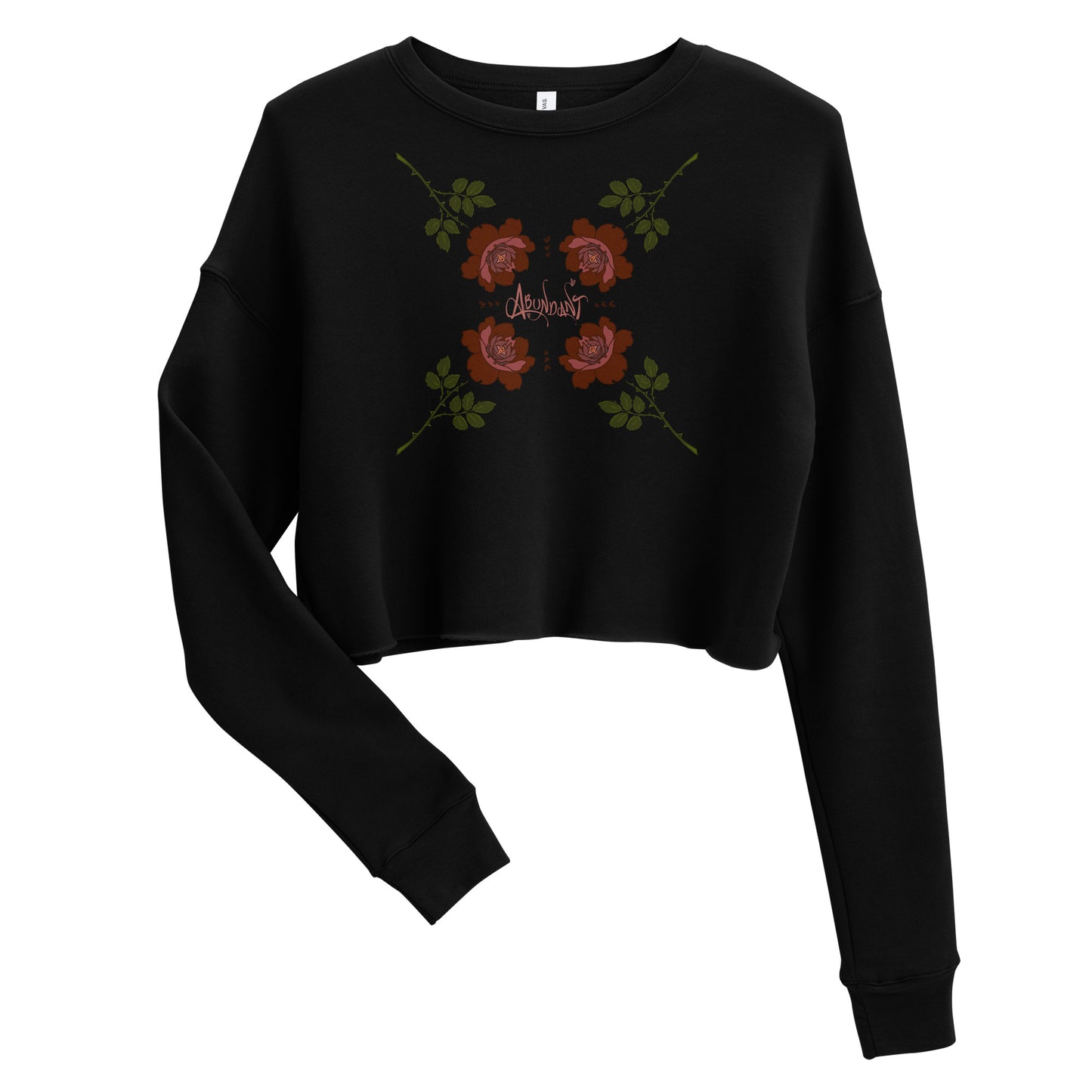 "Abundant Roses" Crop Sweatshirt