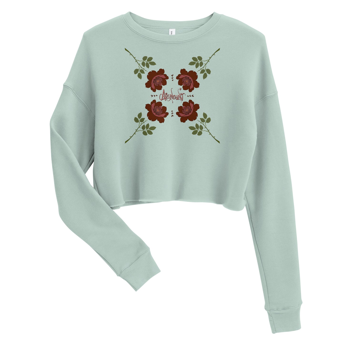"Abundant Roses" Crop Sweatshirt