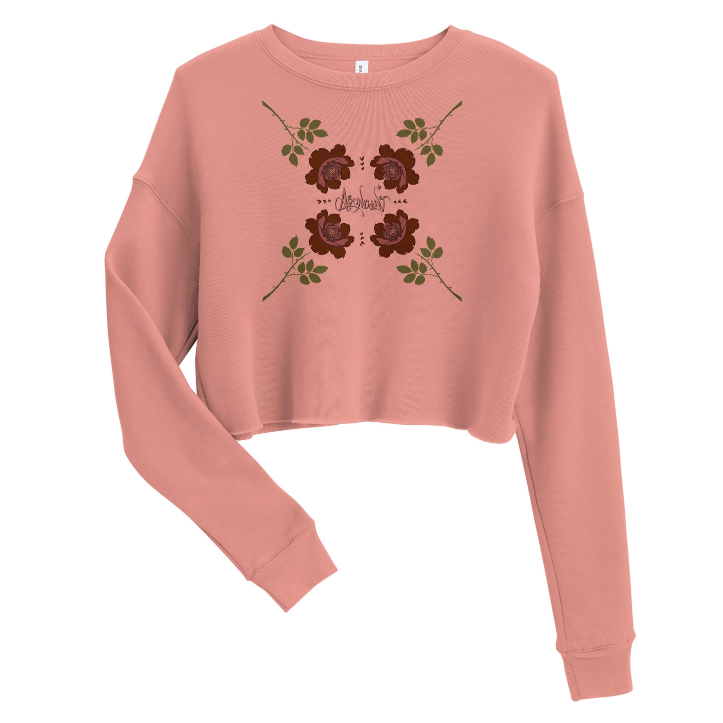 "Abundant Roses" Crop Sweatshirt