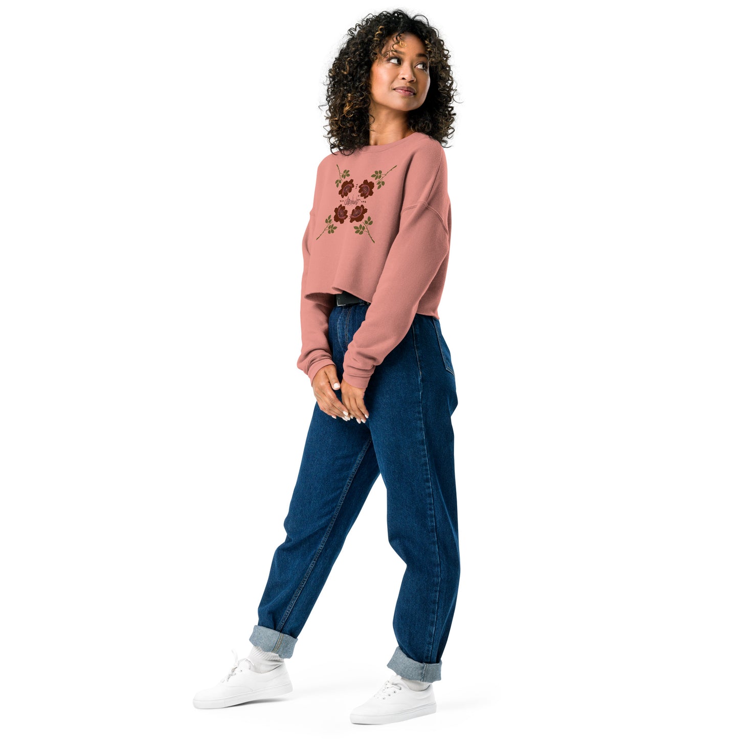 "Abundant Roses" Crop Sweatshirt