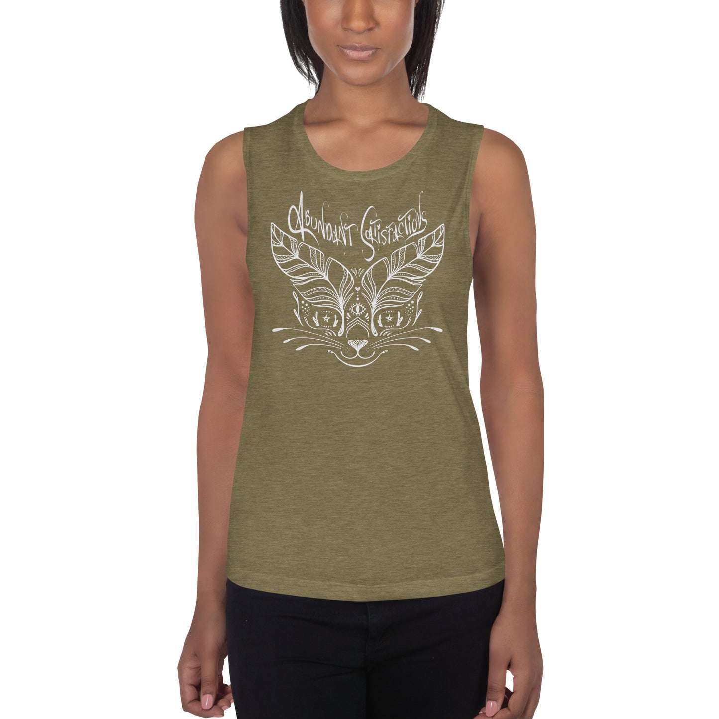 Abundant Satisfactions Muscle Tank (white)