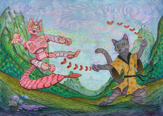 Yoshima Battles the Pink Robot - Fine Art Prints