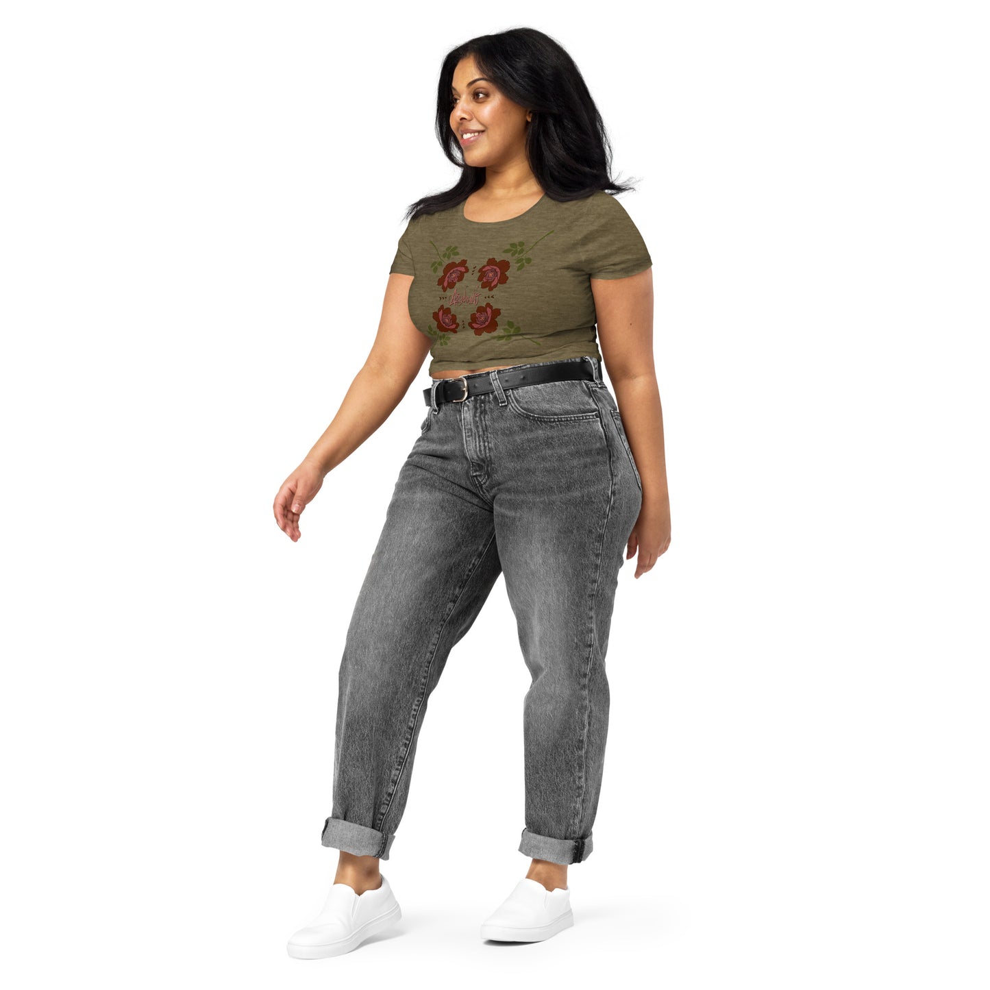 "Abundant Roses" Crop Tee
